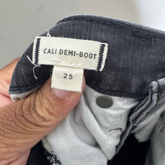 Madewell Women’s 25 Cali Demi Boot Jeans Black Button Fly High Rise Stretch - Picture 6 of 13